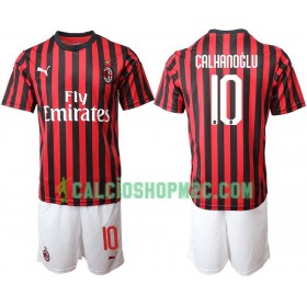 AC Milan Calhanoglu 10 Bambino Maglia Prima 2019/2020 Manica Corta (+ Pantaloncini)